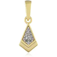 Cavill - Zilveren Hanger - 925 Sterling Zilver Verguld - 11 Afrikaanse I2 Diamanten 0,054 ct - Ronde Slijpvorm - Elegante Geometrische Ruitvorm