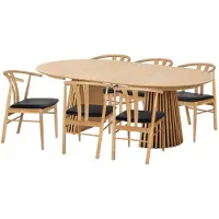 House Nordic Eetkamerset Osaka en Artenara met 6 stoelen Naturel