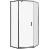 Luca Varess Vidor douchehoek vijfhoek 90 x 90 cm helder glas glanzend chroom profiel