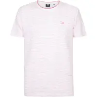 Petrol Industries Regular Fit T-Shirt ronde hals roze, Gestreept