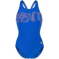Arena Badpak 'Graphic V Back' blauw / neonlila