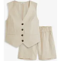 Bonprix Gilet en short in een linnenmix maat 48