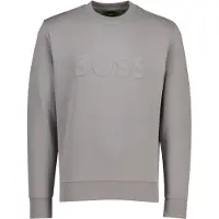 HUGO BOSS Grijze Boss Green Salbo sweater grijs logo opdruk