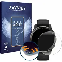 Savvies - Screenprotector voor Garmin Venu 2 Plus - Folie Beschermfolie transparant volledig dekking 4 Stuks