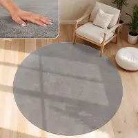 Paco Home Moderne woonkamer tapijt kortpolig wasbaar zacht uni effect bont antislip 120 cm Rund