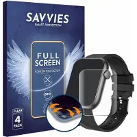 Savvies - Screenprotector voor walkbee Smartwatch 1.96" - Folie Beschermfolie transparant volledig dekking 4 Stuks