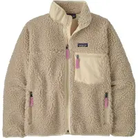 Patagonia - Merken - W's Classic Retro-X Jkt Natural w/Light Violet voor Dames - Maat S - Beige