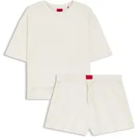 HUGO Dames Pyjama Style gebroken wit (XL), Homewear, Katoen, Korte mouwen 50561609