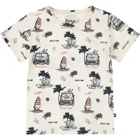 Dirkje T-shirt ecru Jongens Stretchkatoen Ronde hals All over print - maat 80