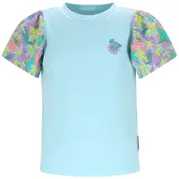 B.NOSY T-shirt lichtblauw Meisjes Stretchkatoen Ronde hals All over print - maat 110
