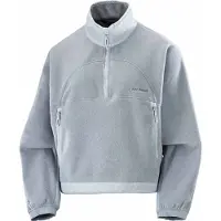 Salomon - Dames fleeces - Chroma Fleece Crop HZ W Trade Winds Pear Blue voor Dames - Maat S - Grijs