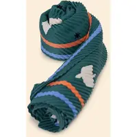 ICODE Green Pleated Square Scarf Maxi Birds And Message Green Maat: OS | Sjaals Outlet | Dames | Groen