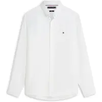 Tommy Hilfiger Pigment Dyed Linen Shirt White Size: M | Casual Shirts Outlet | Heren | Wit