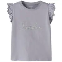 Name it MINI T-shirt paars Meisjes Stretchkatoen Ronde hals Tekst - maat 98