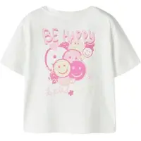 Name it MINI T-shirt met backprint wit Meisjes Stretchkatoen Ronde hals - maat 104