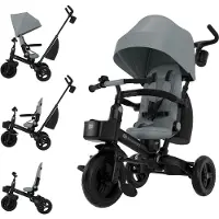 Kinderkraft AVEO 2 PLUS - Driewieler - 360° Draaibare Zitting - Grijs