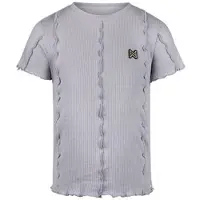 Koko Noko T-shirt grijsblauw Meisjes Stretchkatoen Ronde hals Effen - maat 80
