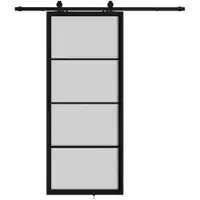 Schulte complete glazen schuifdeur - 90x215 - 4 vakken - mat glas - decor industrieel