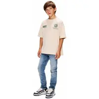 Retour Jeans T-shirt met backprint crème Ecru Jongens Katoen Ronde hals - maat 104