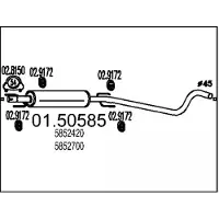 MTS 01.50585 Uitlaat middendemper