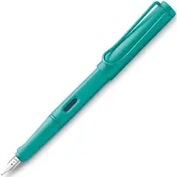 Lamy safari aquamarine vulpen – Vulpen met ergonomische grip & gepolijnde stalen penpunt in schrijfdikte EF – Duurzaam ASA-kunststof – Inclusief inktpatroon T 10 blauw – Voor rechtshandigen