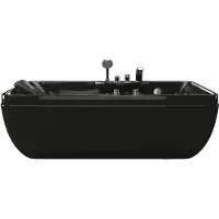 Vente-unique Zwart bubbelbad - 1 plaats - 140L - 150 x 75 x 54,5 cm - Hoek rechts - GAVINO