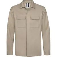 Profuomo Overshirt beige dubbele borstzak