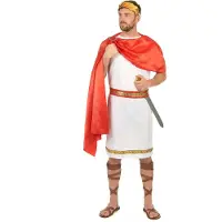 Vegaoo - Witte en rode Romeinse outfit voor mannen