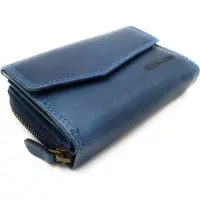 HillBurry Hill Burry - VL77703 - 13092 - leder- rits portemonnee – Blauw