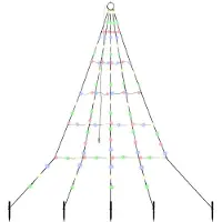 vidaXL LED Kerstboom met Grondspikes Multikleur 182 cm Metaal