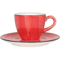 Bonna Espresso kopjes & schotel aura passion porselein set van 6