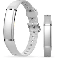BREND Activity Tracker - Waterdicht IP68 - Meet Hartslag, SpO₂ en Slaap - Stappenteller - Geanodiseerd Aluminium - -App - Grijs - BR-2249