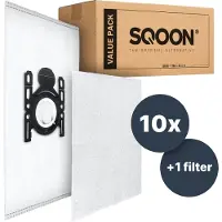 SQOON type G microvezel stofzuigerzakken 10 zakken + 1 filter (123schoon huismerk)