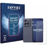 Savvies 3 Stuks Screenprotector - geschikt voor Motorola Edge 50 Neo (Voor+Camera) - beschermfolie glas transparant