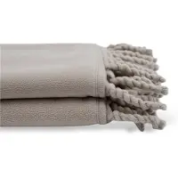 Unique living - Fleece Plaid Met Franjes - 130x160 - Chateau Grey
