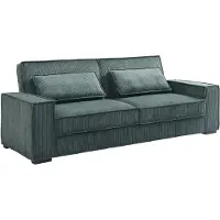 Vente-unique Driezitsslaapbank van spargroen ribfluweel FINORO