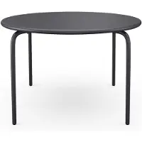 Vente-unique Ronde tuintafel D110 van metaal - Donkergrijs - MIRMANDE