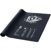 Kadax Siliconen bakmat, 60 x 40 cm, anti-aanbak, antislip, deegmat, hoogwaardige siliconen mat, bakonderlegger, uitrolmat voor brood, pizza, macarons, herbruikbaar (zwart)