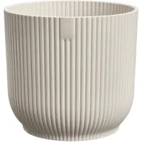 Elho Vibes Fold Rond 22 - Bloempot voor Binnen - 100% Gerecycled Plastic - Ø 22.0 x H 20.2 cm - Linen white