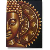 Ancient Wisdom Gouden halve Boeddha Mandala 60x80cm