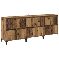 vidaXL Dressoirs 3 st Oud Hout 60 x 35 x 70 cm Bewerkt hout