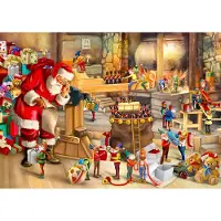 Wooden City Houten Puzzel 505 Stukjes - Dubbelzijdig Kerstman Werkplaats