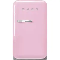 Smeg Koelkast Retro Vrijstaande ijskast Koelkast, Jaren 50, Enkeldeurs, Vrijstaand , Positie scharnier: Rechts, Roze
