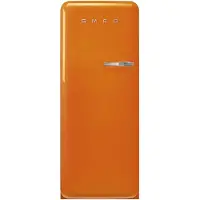 Smeg Koelkast Retro Vrijstaande ijskast Koelkast, Jaren 50, Enkeldeurs, Vrijstaand , Positie scharnier: Links, Oranje