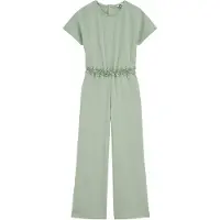 We fashion jumpsuit lichtgroen Meisjes Katoen Ronde hals Effen - maat 152