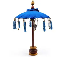 Ancient Wisdom Bali Home Decor Parasol - Katoen - Blauw - 40 cm