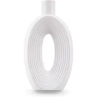 Easyplants | Vaas Soft Bloom 27 cm off-white | Keramiek | Ovaal | wit | Japandi stijl | Design Vaas