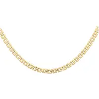 Glow 102.8330.43 Dames Ketting - Collier - Sieraad - Schakelketting - Zilver - Goudkleurig - 925 Zilver - Fantasie - 2 mm breed - 43 cm lang