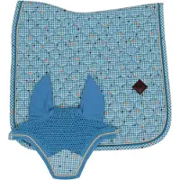 Kentucky Horsewear Horsewear - Zadeldoek velvet horse pied de poule navy colorfull dressuur