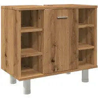 vidaXL Badkamerkast 60x32x53,5 cm bewerkt hout artisanaal eikenkleur